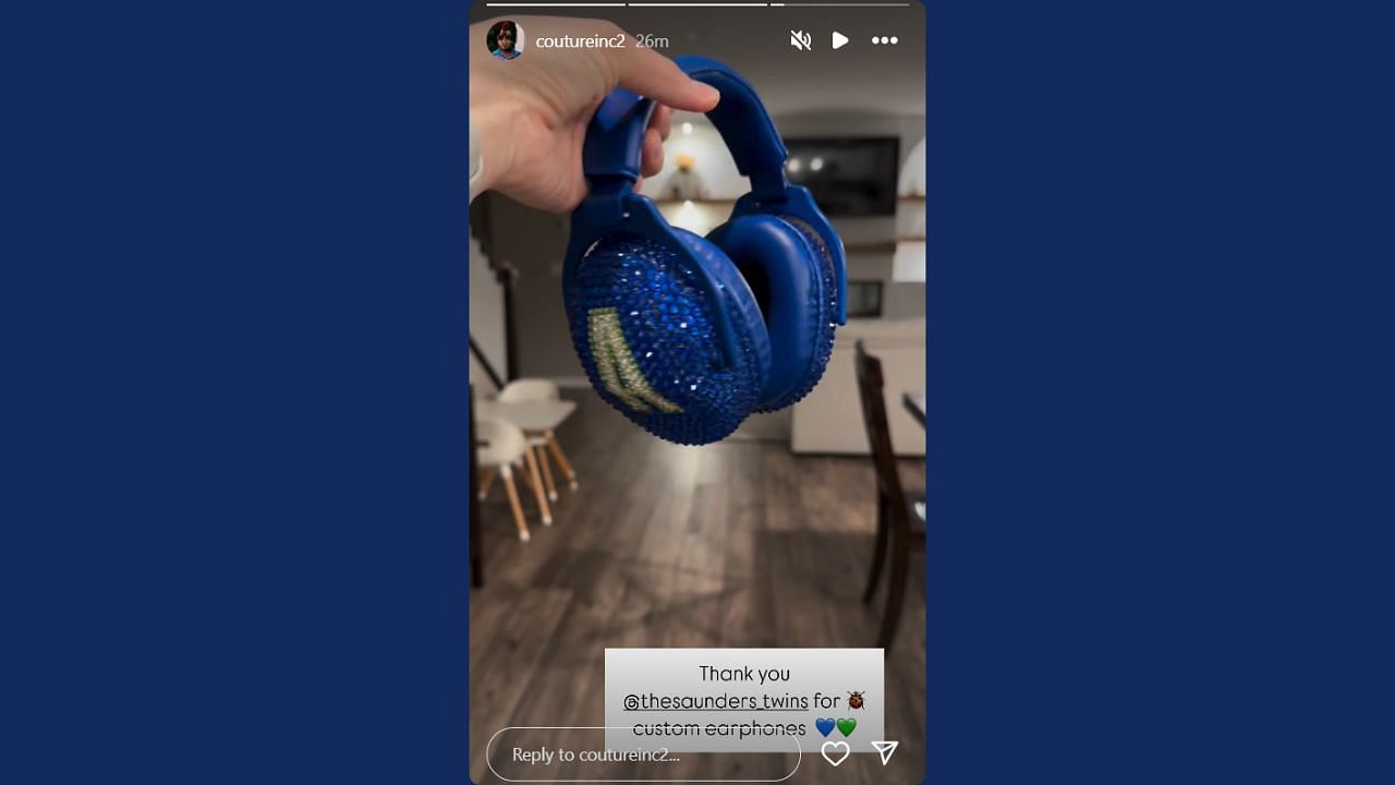 Robel shares a video showing off her custom "AE" headphones. (Credits: @coutureinc2/Instagram)